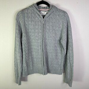 Tommy Hilfiger Women's Grey Hooded Zipper Sweater Size XL